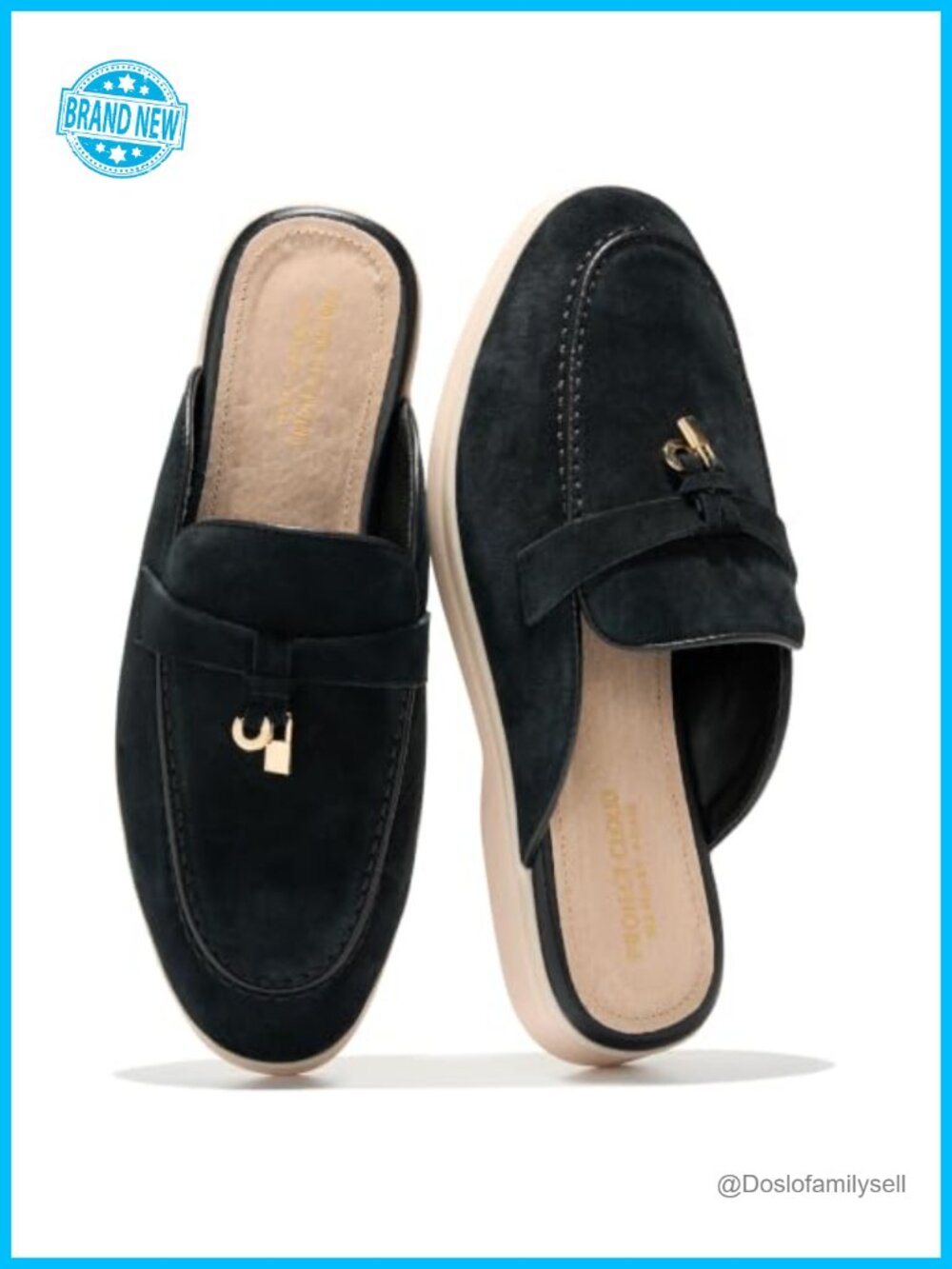 Genuine Leather Mules Women Memory Foam Moc-Toe Slip-On Loafers